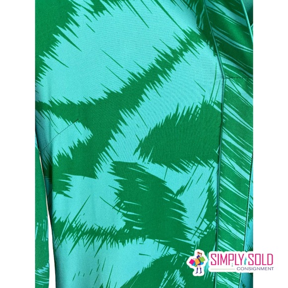 BCBGMAXAZRIA Women's A-Line Dress Long Sleeve Green Stretch Collared Wrap S - Picture 7 of 12